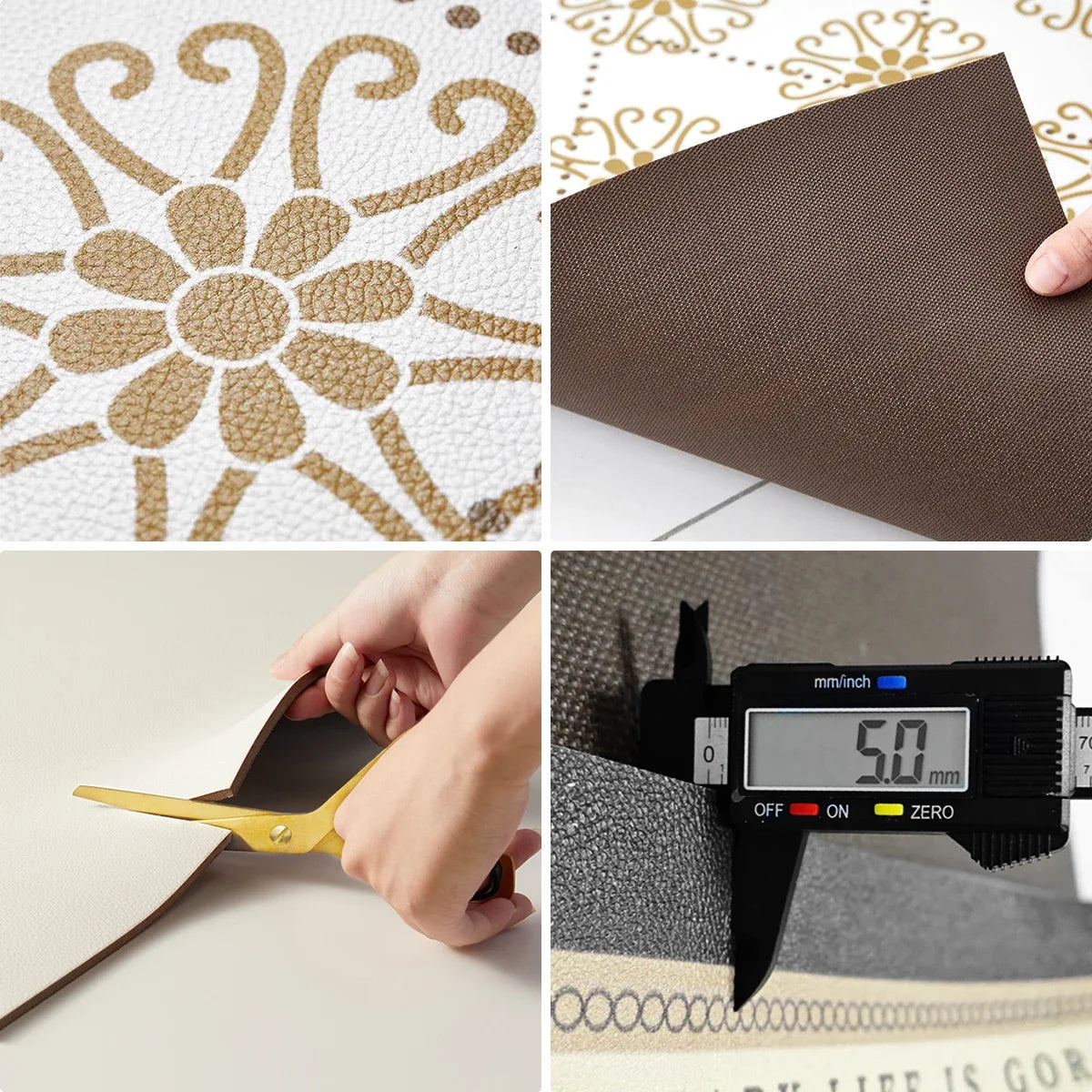 Navak Carpet Kitchen Floor Mat Waterproof Non-slip Oil-resistant Leather Carpet PVC Large Size Imitation Marble Geometric Rug Home Decora Mat