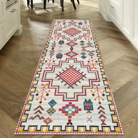 Navak Carpet Exclusive Picks Bohemian Corridor Carpet Geometric Pattern Crystal Velvet Floor Mat Entrance Kitchen Staircase Long Rug Home Decoration