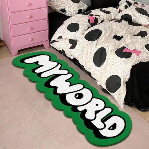 Navak Carpet My World Living Room Decoration Creative Carpet Irregular Rugs for Bedroom Thick Plush Bedside Floor Mat Fluffy Soft Lounge Rug
