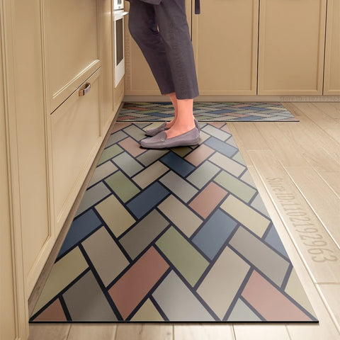Navak Carpet Kitchen Mat Absorbent Printed Kitchen Rugs Non-slip Area Mat Hallway Long Carpets for Living Room Bedroom Entrance Doormat Bath