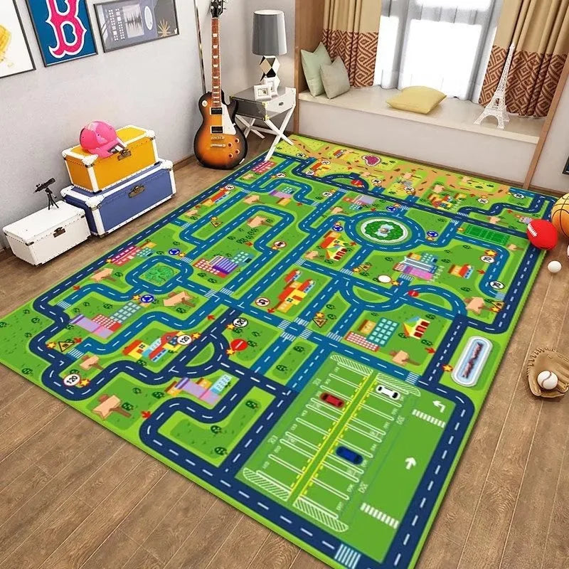 Navak Carpet Child 's Game Cartoon Carpet Game Room Living Room Sofa Bedroom Study Entrance Mat Non-slip Kid Traffic Road Parking Lot Rug