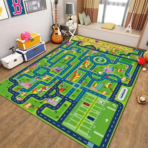 Navak Carpet Child 's Game Cartoon Carpet Game Room Living Room Sofa Bedroom Study Entrance Mat Non-slip Kid Traffic Road Parking Lot Rug