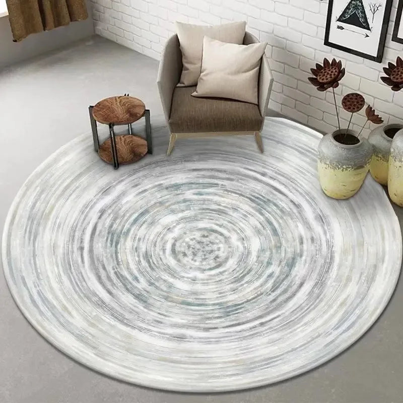 Navak Carpet Abstract Art Round Rug Living Room Sofa Bedroom Decorative Carpet Computer Chair Floor Mat Non-Slip