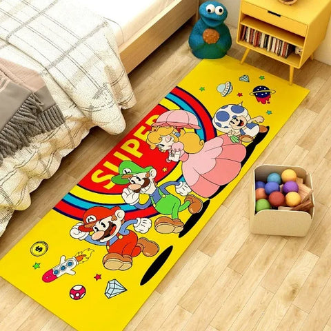 Navak Carpet Daily Picks Mario Super Cartoon Long Carpet for Living Room Cartoon Children's Bedroom Sofa Doormat Anti-slip Balcony Room Floor Mat