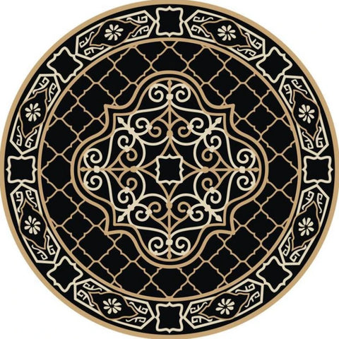 Navak Carpet Mandala Print Round Carpet Nordic Modern Living Room Anti-Slip Rug Coffee Table Foot Pad Bedroom Floor Mats Bay Window Chair Mat