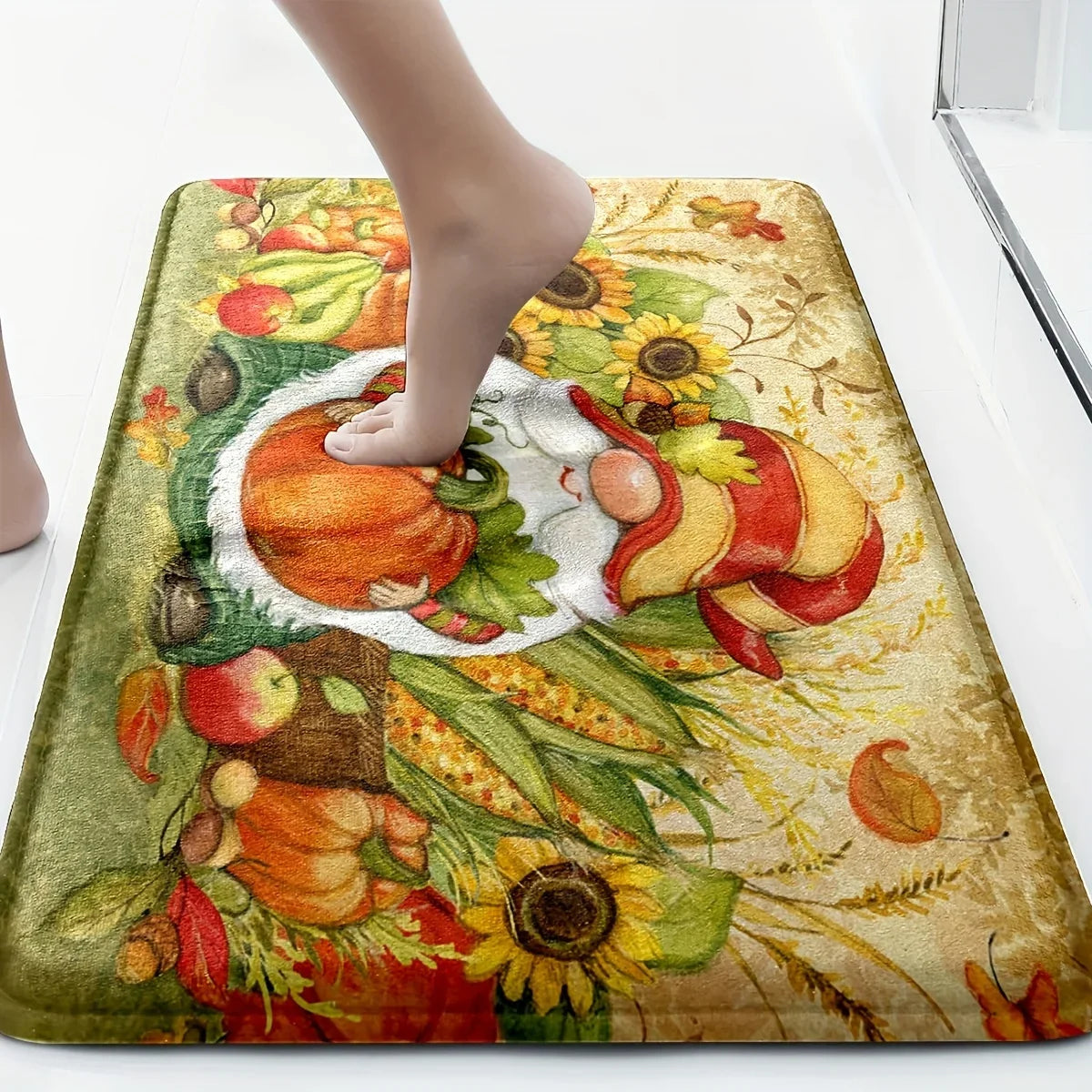 Navak Carpet 3-piece set of pastoral style waterproof and non-slip floor mats bathroom mats U-shaped mats suitable for bathroom decoration