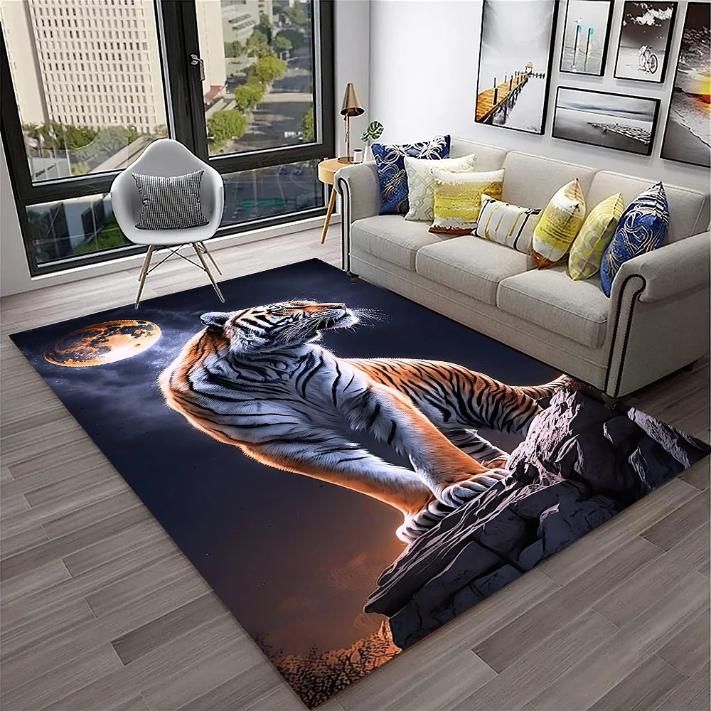Navak Carpet 3D Dream Tiger Animal Cartoon Carpet Rug for Home Living Room Bedroom Sofa Doormat Decor,Child Play Area Rug Non-slip Floor Mat