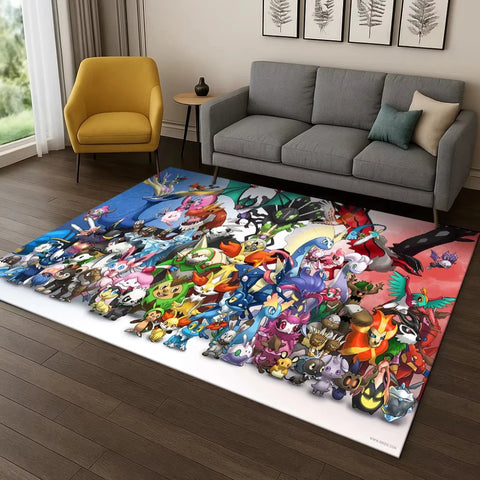 Navak Carpet Daily Picks Pokemon Adventure Carpet Playful Game Theme Rug Man Cave Game Room Bedroom Bedside Living Room Sofa Soft Floor Mat Design