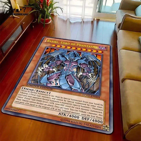Navak Carpet Yu-Gi-Oh Blue Eyes White Dragon Anime Carpet Cartoon Floor Mat for Living Room and Bedroom Decorative Area Rug Perfect Gift