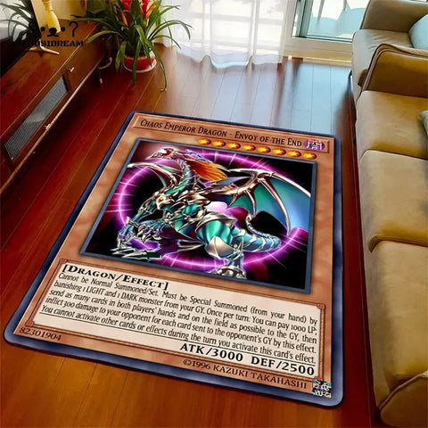 Navak Carpet Yu-Gi-Oh Blue Eyes White Dragon Anime Carpet Cartoon Floor Mat for Living Room and Bedroom Decorative Area Rug Perfect Gift