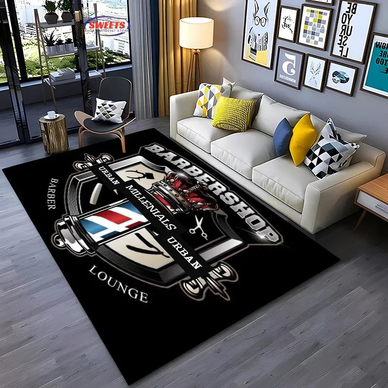 Navak Carpet Barber Shop sign Pattern Carpet,Living Room and Bedroom Household Items,Children's Room Sofa Mats, Doormat Floor  Anti-slip Rug