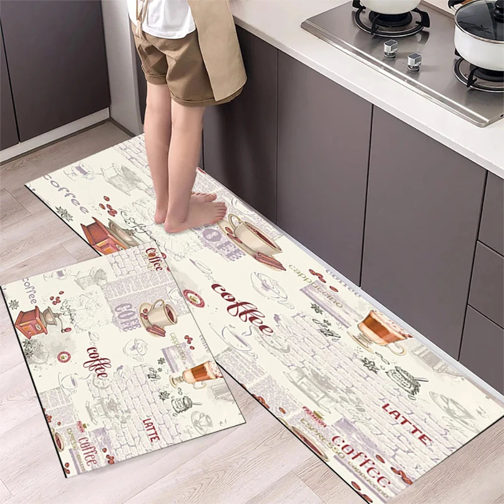 Navak Carpet Polyster Waterproof Oilproof Kitchen Mat Printed Antislip Bath Mat Soft Bedroom Floor Mat Living Room Carpet Doormat Kitchen Rug