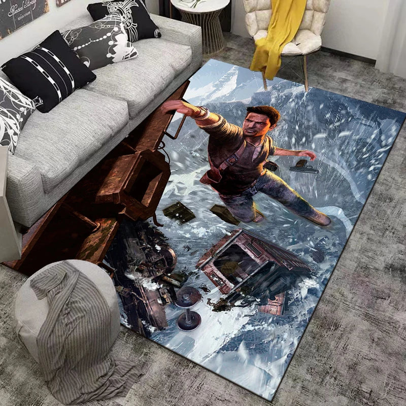 Navak Carpet Game-Uncharted Area Rug,Carpet for Home Living Room Bedroom Sofa Doormat Kitchen Decor,Non-slip Floor Mat Home Accessories