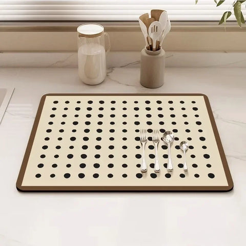 Navak Carpet Minimalis Striped Dish Drying Mat Super Absorbent Ktichen Rug Non Slip Tableware Drain Pad Home Diatom Mud Door Mats Washable