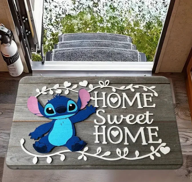 Navak Carpet 1pc Stitch Welcome Doormat Vibrant Floral Design Perfect for Home Entry Bedroom and Bathroom Doors Easy To Clean Hand Wash Only