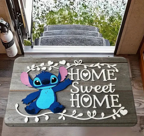 Navak Carpet 1pc Stitch Welcome Doormat Vibrant Floral Design Perfect for Home Entry Bedroom and Bathroom Doors Easy To Clean Hand Wash Only