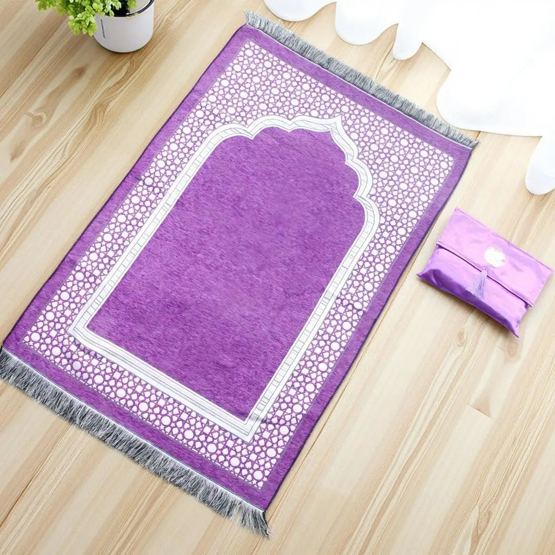 Navak Carpet Muslim Prayer Rug With Portable Bag Beads Muslim for Women Men Soft Mat Islam Gifts Set Turkish for Ramadan Eid Hajj Travel Mat