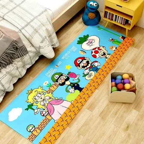 Navak Carpet Daily Picks Mario Super Cartoon Long Carpet for Living Room Cartoon Children's Bedroom Sofa Doormat Anti-slip Balcony Room Floor Mat