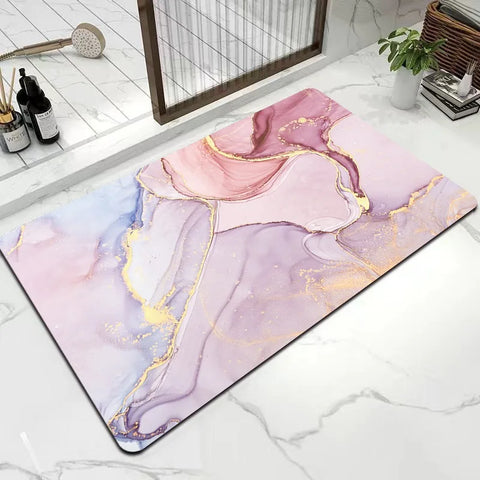 Navak Carpet Diatom Mud Carpet Marble Bathroom Rugs Non Slip Washable Bath Mat Small Rubber Backed Floor Mat