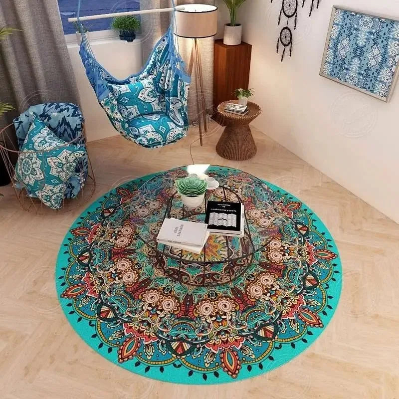 Navak Carpet Persian Retro Ethnic Style Round Living Room Rug Coffee Table Hanging Chair Swivel Chair Floor Mat Bedroom Bedside Rug