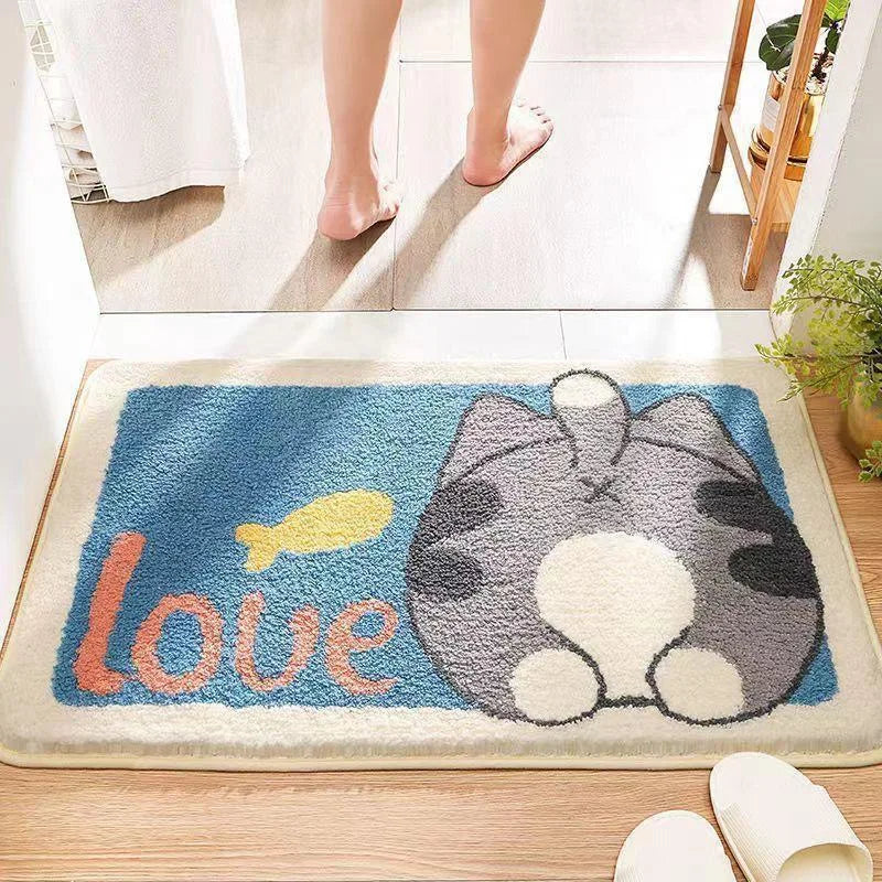Navak Carpet Exclusive Picks Cartoon Toilet Bathroom Wool-Like Rug For Floor Under Door Anti-Slip And Water-Absorbing Carpet For Home Decoration
