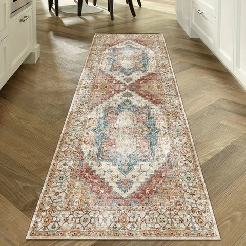 Navak Carpet Exclusive Picks Bohemian Corridor Carpet Geometric Pattern Crystal Velvet Floor Mat Entrance Kitchen Staircase Long Rug Home Decoration