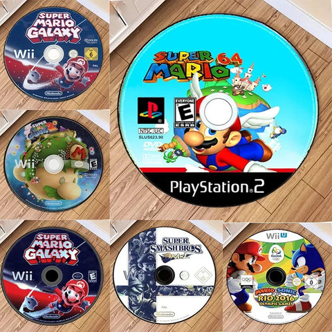 Navak Carpet Daily Picks Disney Mario Cartoon Round Carpet Baby Crawling Mat Circle Area Rugs Living Room Bedroom Doormat Game CD Home Decoration