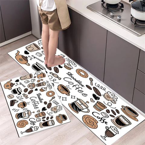 Navak Carpet Polyster Waterproof Oilproof Kitchen Mat Printed Antislip Bath Mat Soft Bedroom Floor Mat Living Room Carpet Doormat Kitchen Rug