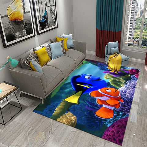 Navak Carpet 3D Hawaiian Sea Ocean Tropical Fish Carpet Living Room Fish Animal Pattern Kids Bedroom Soft Floor Decor