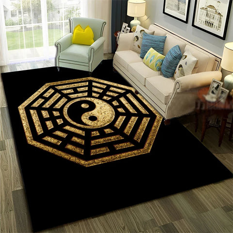 Navak Carpet Chinese 3D Tai Chi Bagua Yin Yang  Carpet Rug for Home Living Room Bedroom Sofa Doormat Decor,Child Area Rug Non-slip Floor Mat
