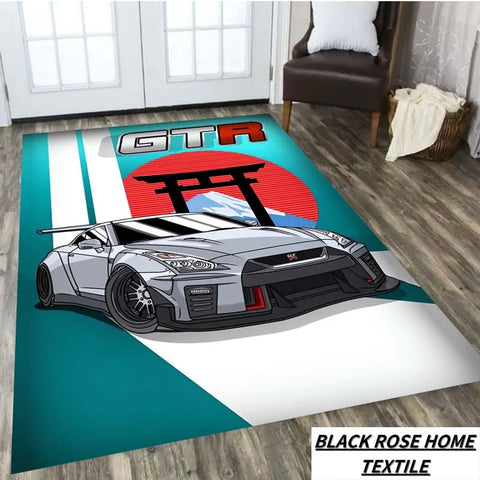 Navak Carpet Famous Sports Car G-gTR Racing Carpet Home Decoration Living Room Tea Table Office Desk Floor Mat Balcony Corridor Anti slip Rug