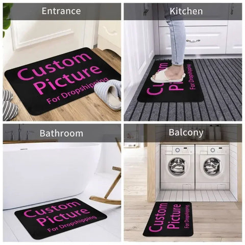 Navak Carpet Personalized Custom Photo Logo Front Door Mat Anti-Slip Absorbent Customized DIY Print Doormat Living Room Entrance Rug Carpet
