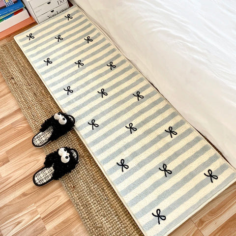 Navak Carpet Exclusive Picks Bow Imitation Cashmere Rug Comfortable Insulation Warm Bedroom Bed Blanket Girls Bed Mat Bay Window Blanket Home Decor