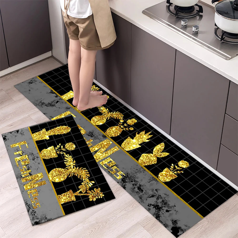 Navak Carpet Non-slip Kitchen Mat Long Rugs Crystal Velvet Carpet for Living Room Absorbent Foot Mats Bedroom Doormat Alfombra Small Rugs