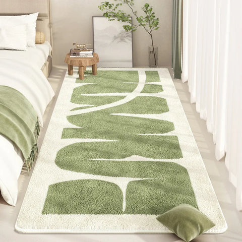 Navak Carpet Exclusive Picks Fresh Green Plush Carpet Bedroom Bed Soft Skin Carpet Bay Window Long Strip Carpet Living Room Sofa Carpet Home Decor