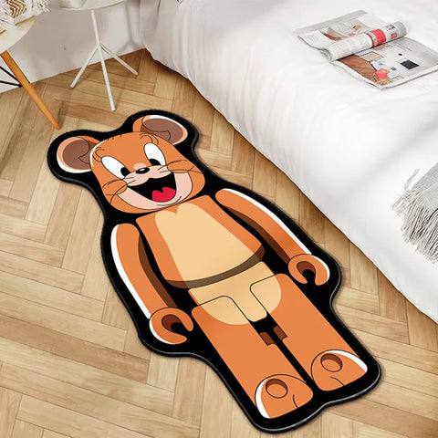 Navak Carpet Irregular Cartoon Bearbricks Rug Multicolor Violence Bear Carpet For Bedroom Bedside Non-Slip Fashion Home Floor Mat Rugs