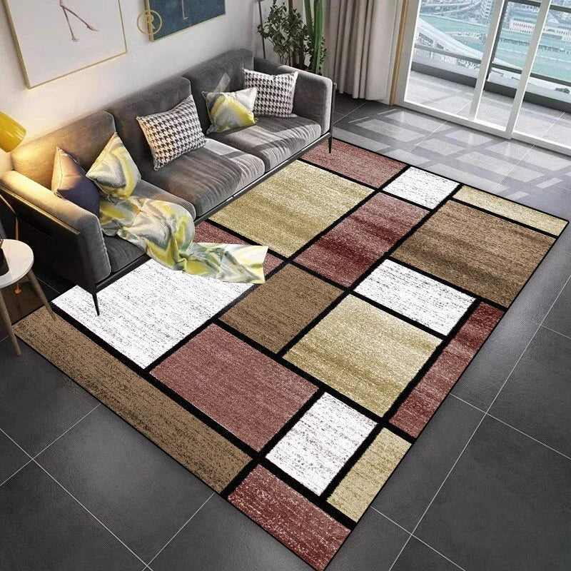 Navak Carpet Lattice Design Carpet Living Room Geometric Pattern Decoration Sofa Non-slip Rugs 200x300 Lounge Short Velvet Coffee Tables Mats