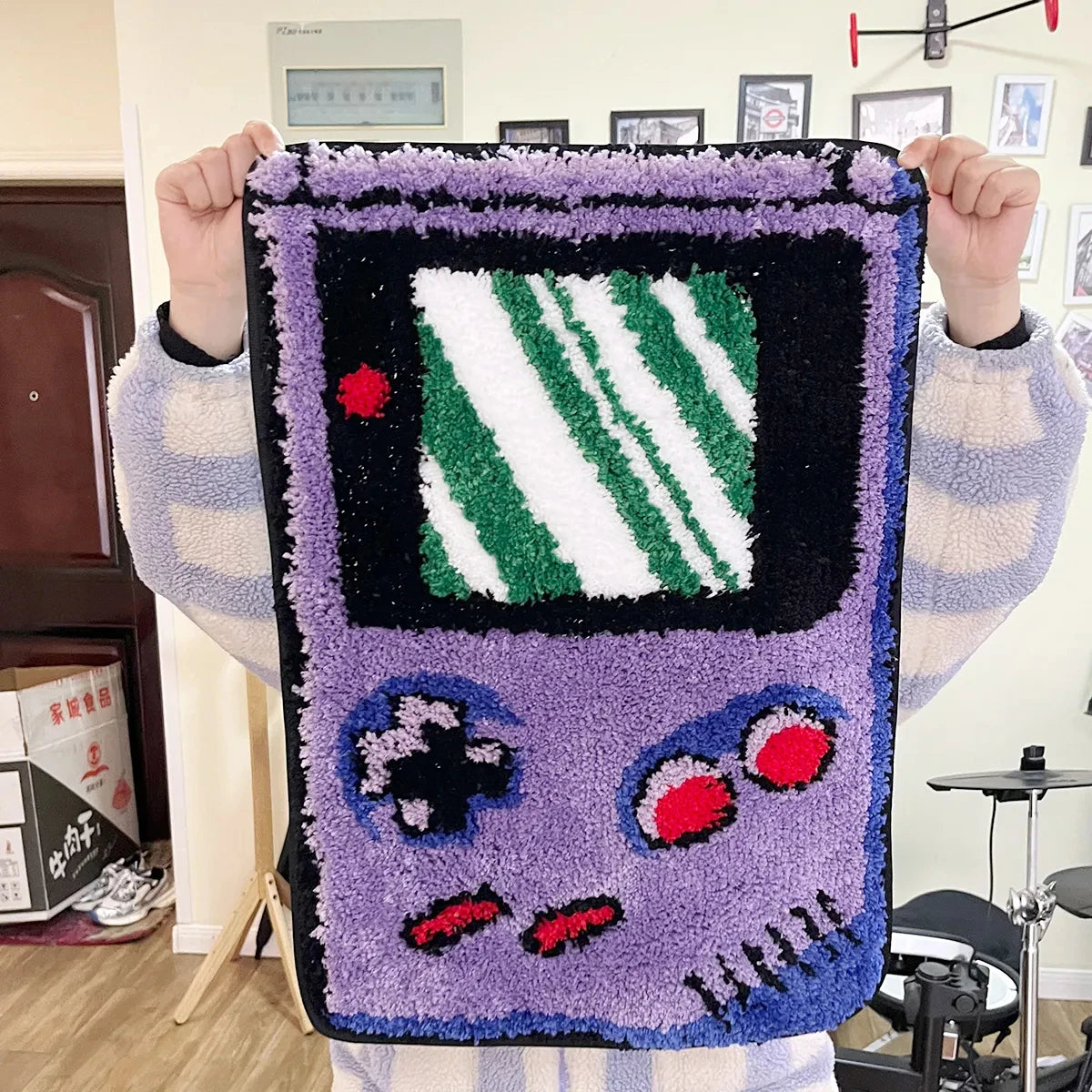 Navak Carpet LAKEA Hand-held Game Device Tufted Rug GameRoom Funny Childhood Memories Flocking Carpet Floor Anti Slip Doormat Aesthetic