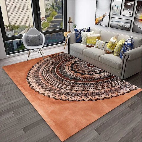 Navak Carpet 3D Mandala Bohemia Geometric Carpet Rug for Home Living Room Bedroom Sofa Kitchen Doormat Decor,Kid Area Rug Non-slip Floor Mat