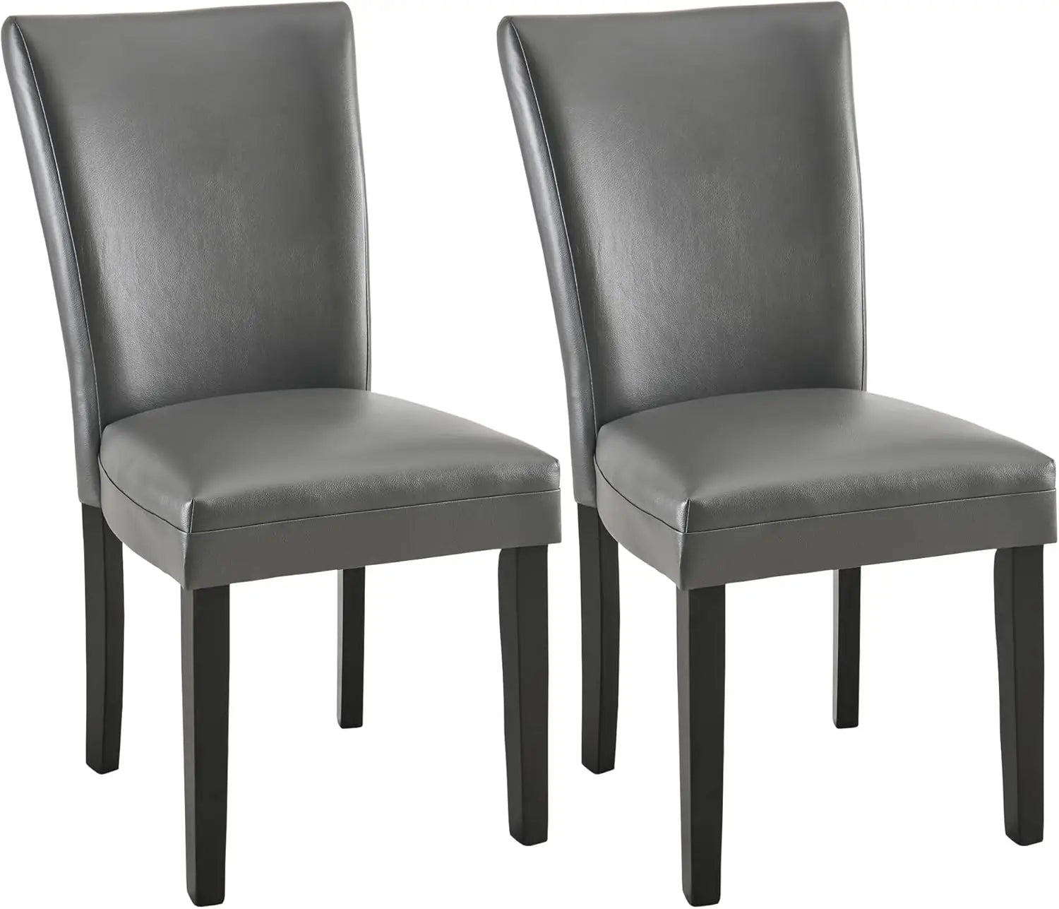 Navak Carpet Set of 2 Parsons Dining Chairs – Faux Leather Upholstered Side Chairs w/Solid Wood Legs for Dining & Living Room