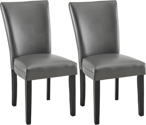 Navak Carpet Set of 2 Parsons Dining Chairs – Faux Leather Upholstered Side Chairs w/Solid Wood Legs for Dining & Living Room