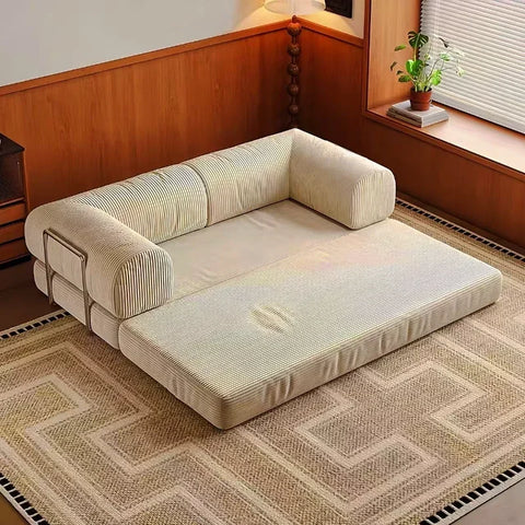 Navak Carpet Italian Minimalist Retro High-end Corduroy Living Room Sofa, Compressed Sofa,Sofa Bed, Foldable, Washable, Customizable