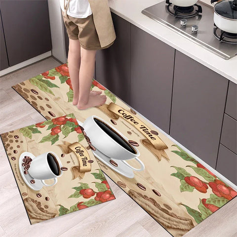 Navak Carpet Polyster Waterproof Oilproof Kitchen Mat Printed Antislip Bath Mat Soft Bedroom Floor Mat Living Room Carpet Doormat Kitchen Rug