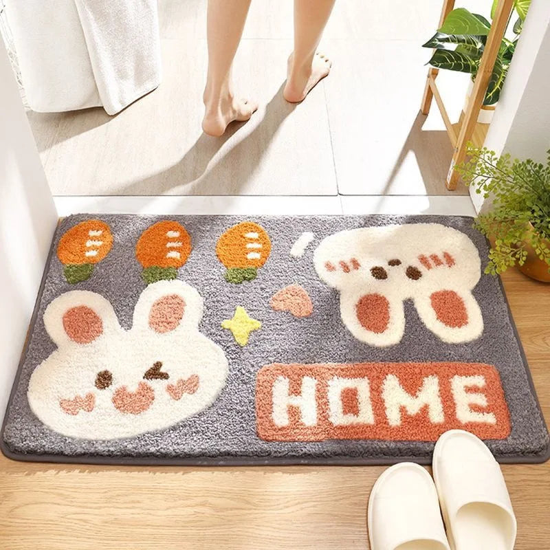 Navak Carpet Exclusive Picks Cartoon Toilet Bathroom Wool-Like Rug For Floor Under Door Anti-Slip And Water-Absorbing Carpet For Home Decoration