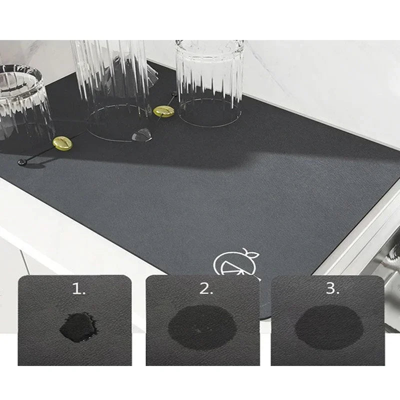 Navak Carpet Minimalis Striped Dish Drying Mat Super Absorbent Ktichen Rug Non Slip Tableware Drain Pad Home Diatom Mud Door Mats Washable