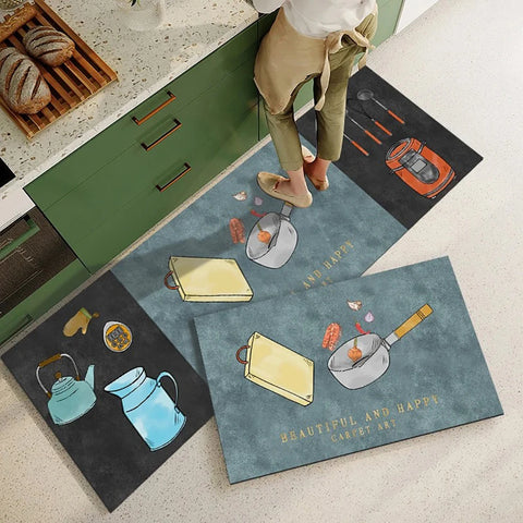 Navak Carpet Non-slip Kitchen Mat Long Rugs Crystal Velvet Carpet for Living Room Absorbent Foot Mats Bedroom Doormat Alfombra Small Rugs