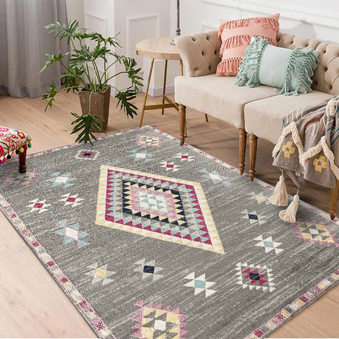 Navak Carpet Crystal velvet carpetBohemian Pattern Decorative Living Room Carpet Tribal Style Moroccan Luxury Persian Bedroom Rug Geometric A