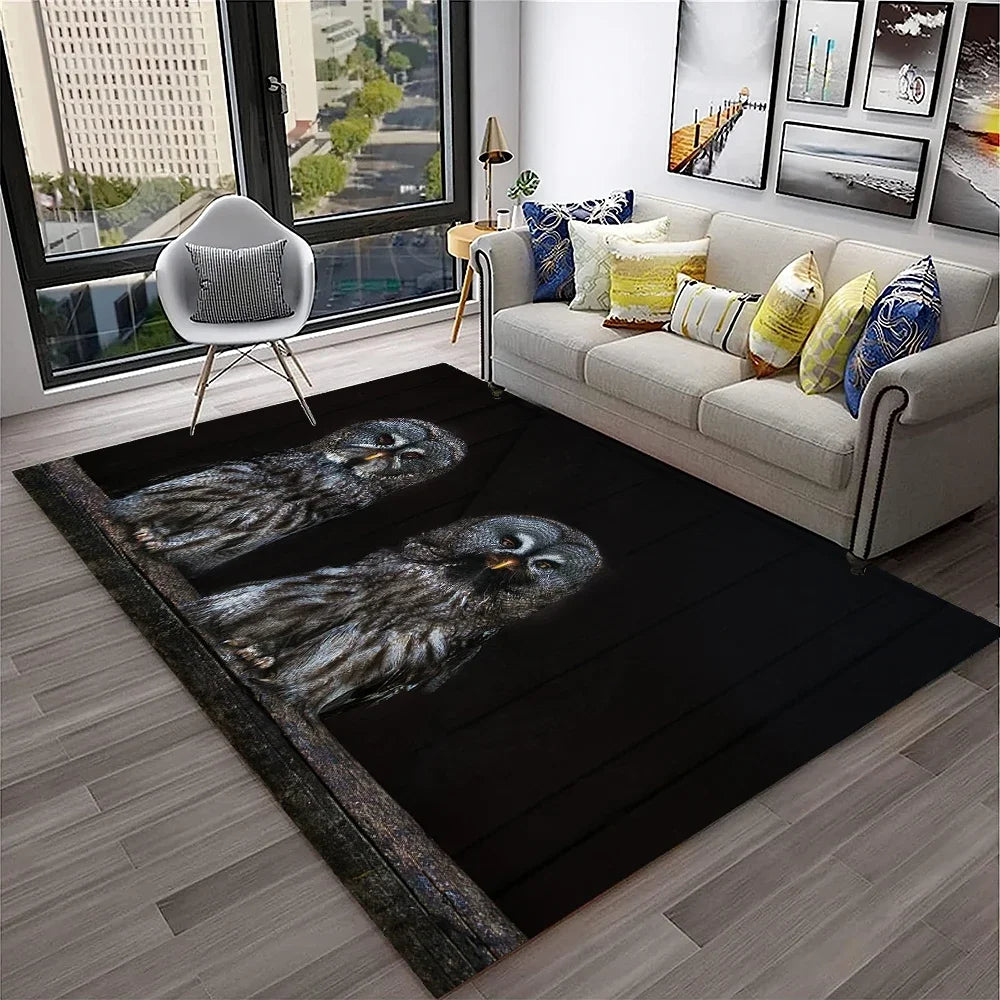 Navak Carpet Cute Owl Series 3D Cartoon Carpet Rug for Home Living Room Bedroom Sofa Kitchen Doormat Decor,Child Area Rug Non-slip Floor Mat