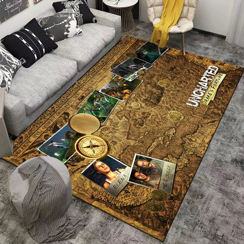 Navak Carpet Game-Uncharted Area Rug,Carpet for Home Living Room Bedroom Sofa Doormat Kitchen Decor,Non-slip Floor Mat Home Accessories