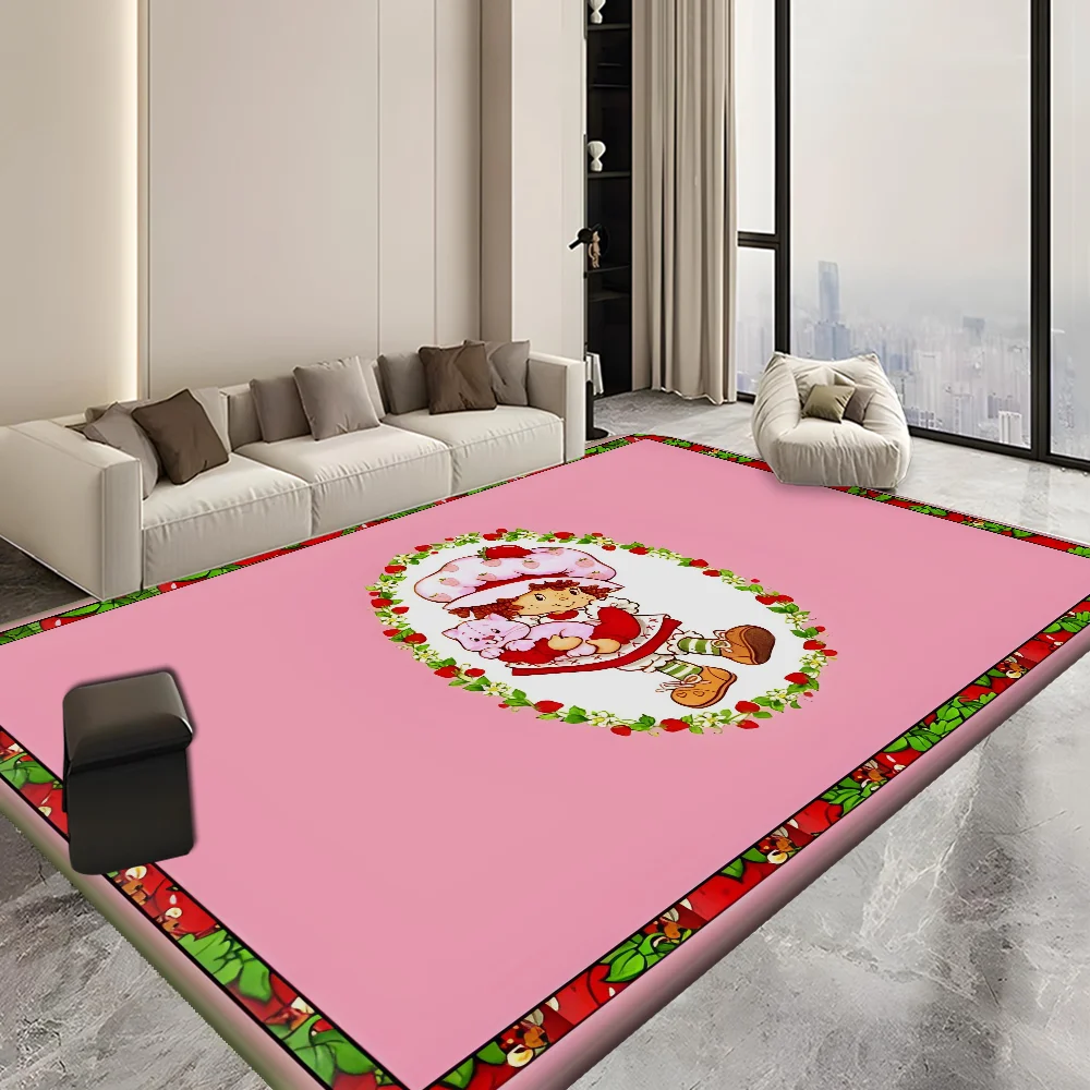 Navak Carpet S-Strawberry-Pink girl Floor Mat Bathroom Mat Kids Room Bedroom Decoration Balcony Anti-Slip Doormat Living Room Welcome Rug